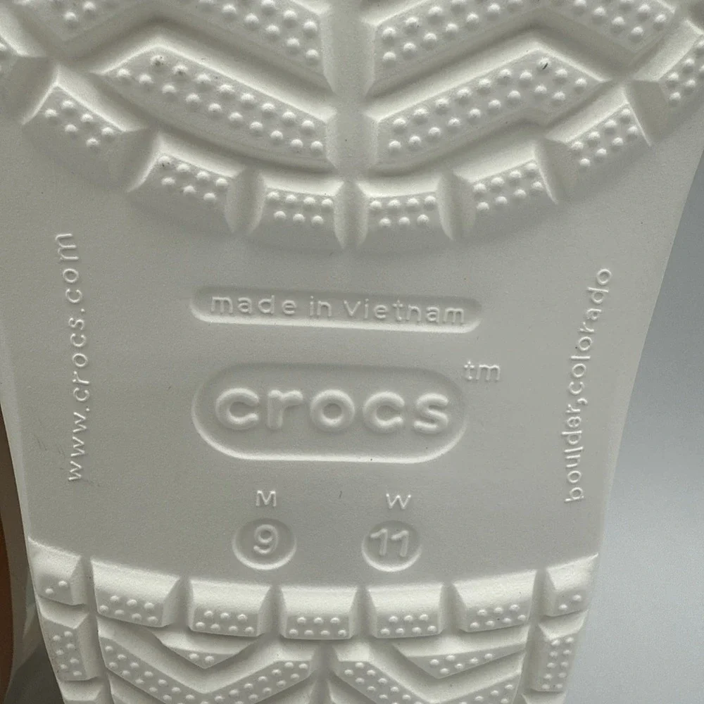 Crocs Crocband Clog Shoes Men's Size 9 Women 11 White/Light Pink Sandals Comfort